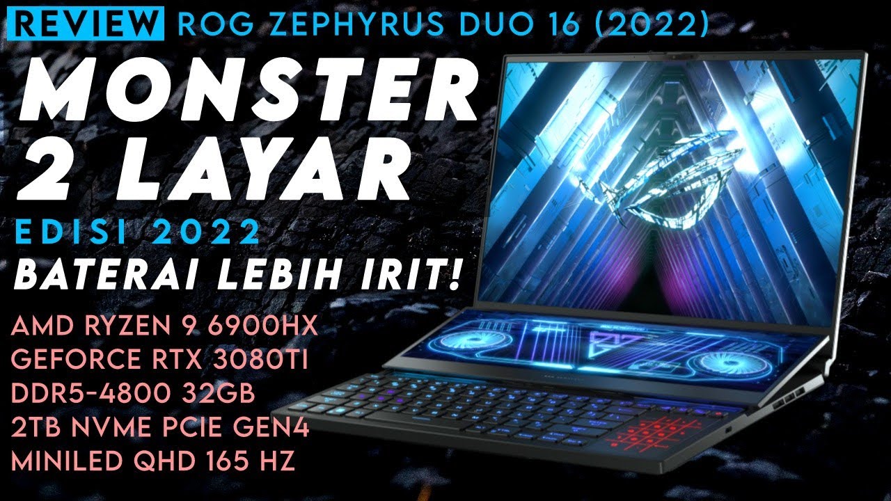 Laptop Spesifikasi Monster dgn 2 Layar yg Irit! Review ASUS ROG Zephyrus Duo 16 2022 (GX650R)
