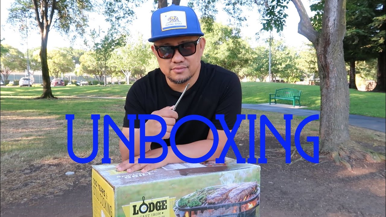 Unboxing Lodge Cast Iron Sportsman's Grill and Assembly