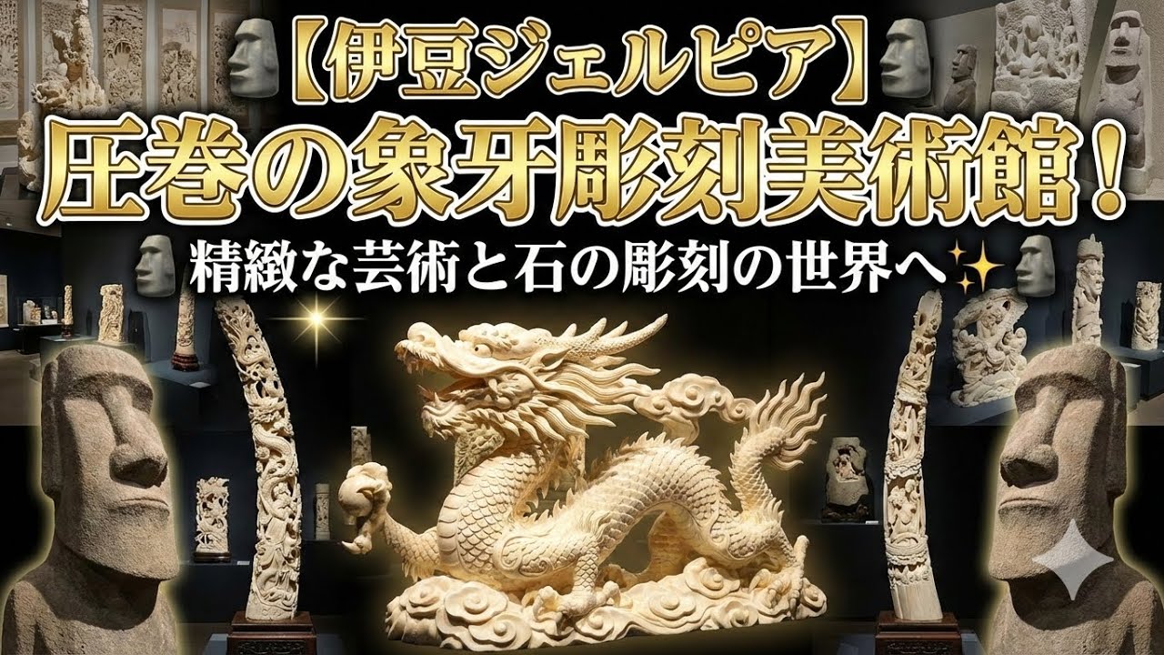 🗿【伊豆ジェルピア】圧巻の象牙彫刻美術館！精緻な芸術と石の彫刻の世界へ✨
