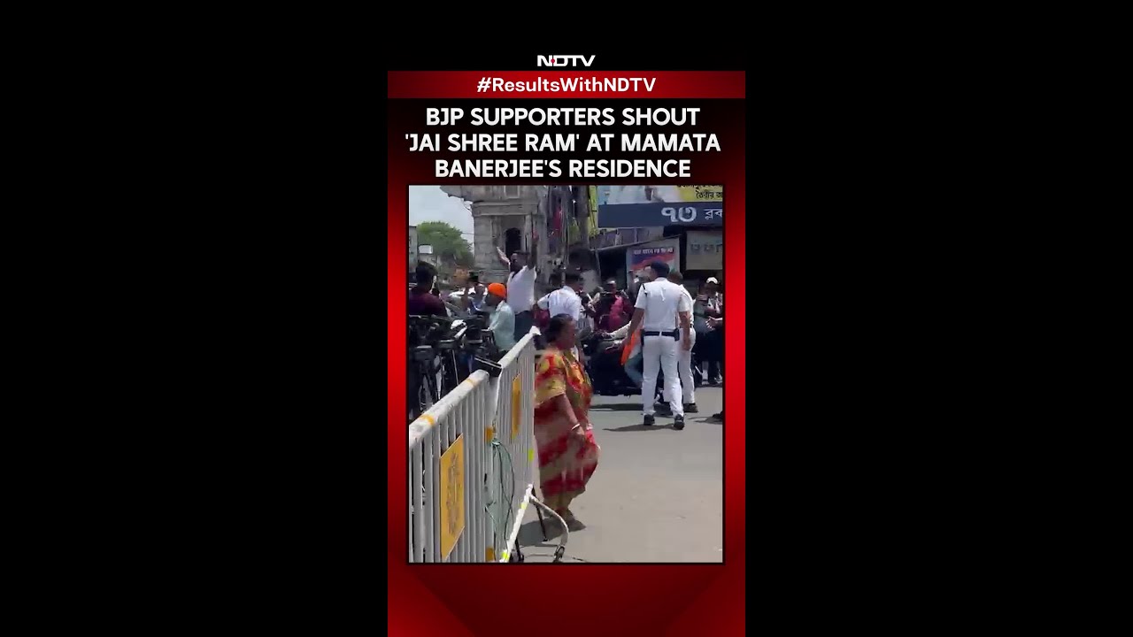 Bengal Results | BJP Supporters Shout 'Jai Shree Ram' Slogans Outside Mamata Banerjee's Residence