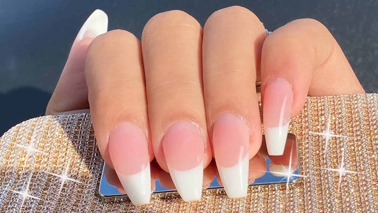 FRENCH TIP 🤍 Smile Line Polygel Nails ♡︎
