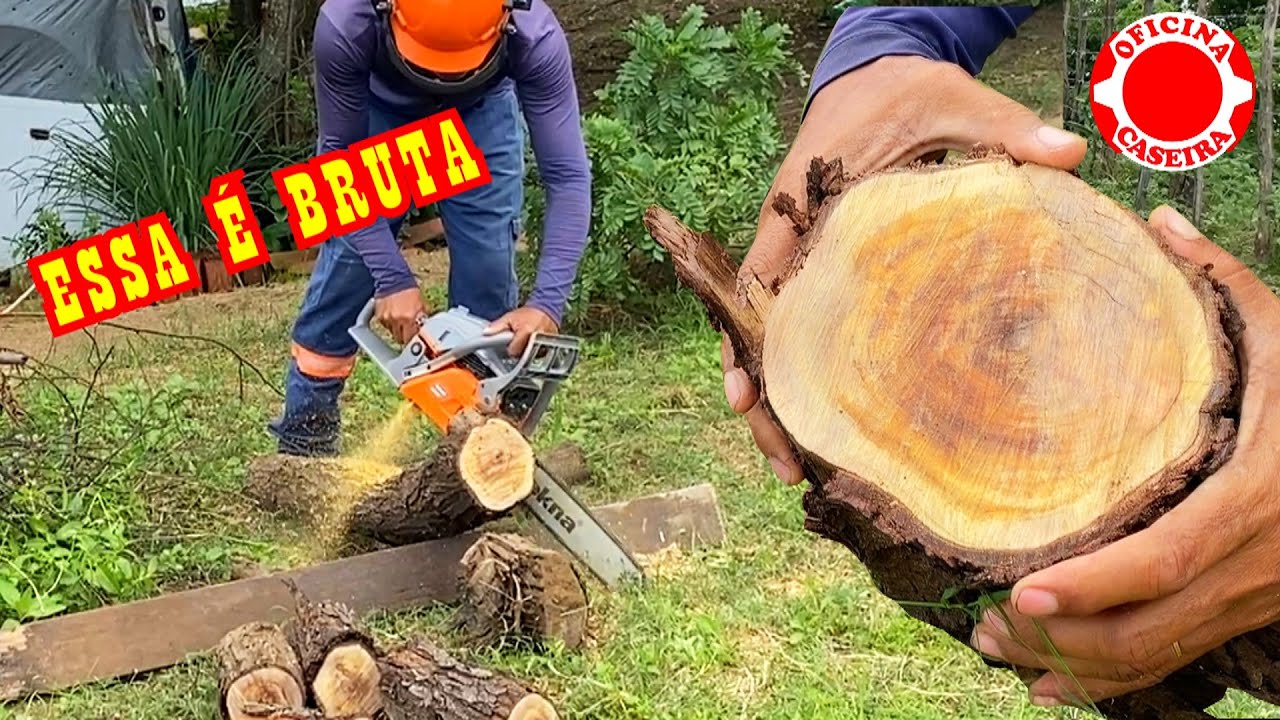 TESTANDO A MOTOSSERRA TEKNA CS58P EM MADEIRA DURA.