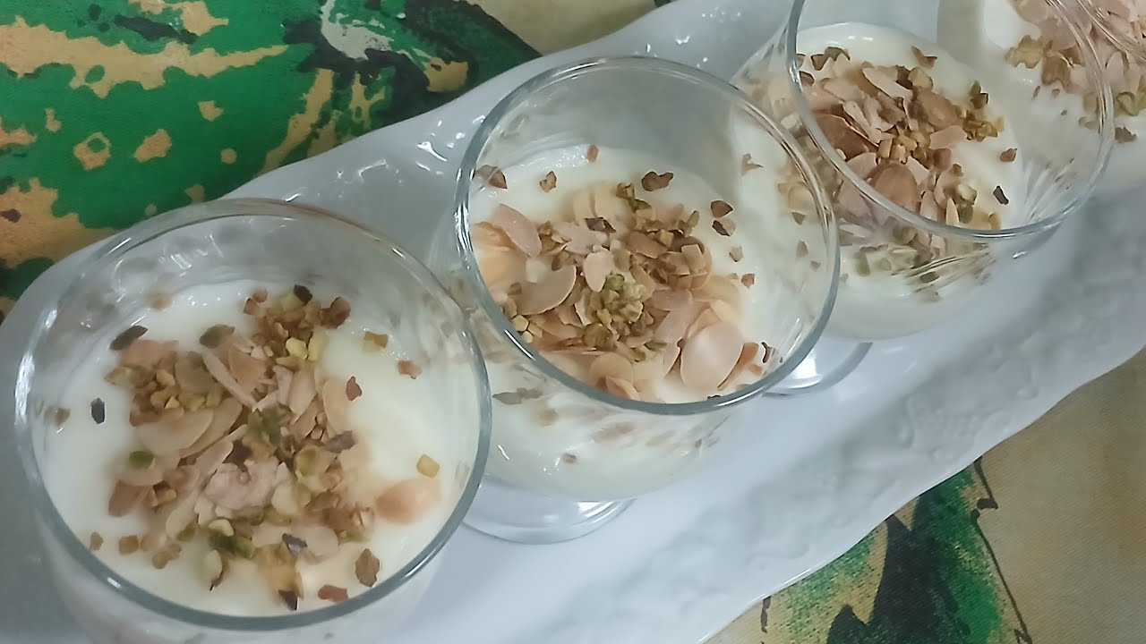طربقة عمل المهلبية بالنشا والحليب ضفت ليها واحد الاضافة خلات مداقها لديد وجات كريمية #مهلبية_لديدة#