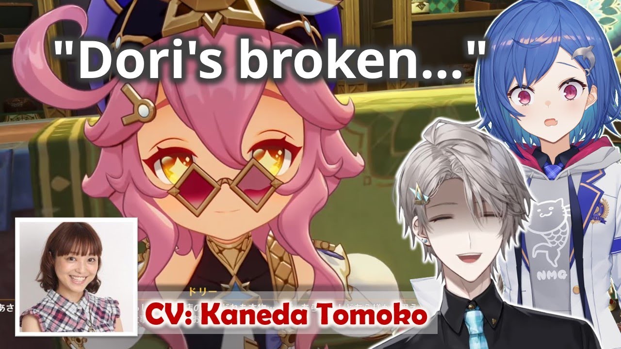 【ENG SUB】Reactions to Dori's Unhinged JP Voice in 6.0 (Genshin Impact)【Kaida Haru/Nishizono Chigusa】