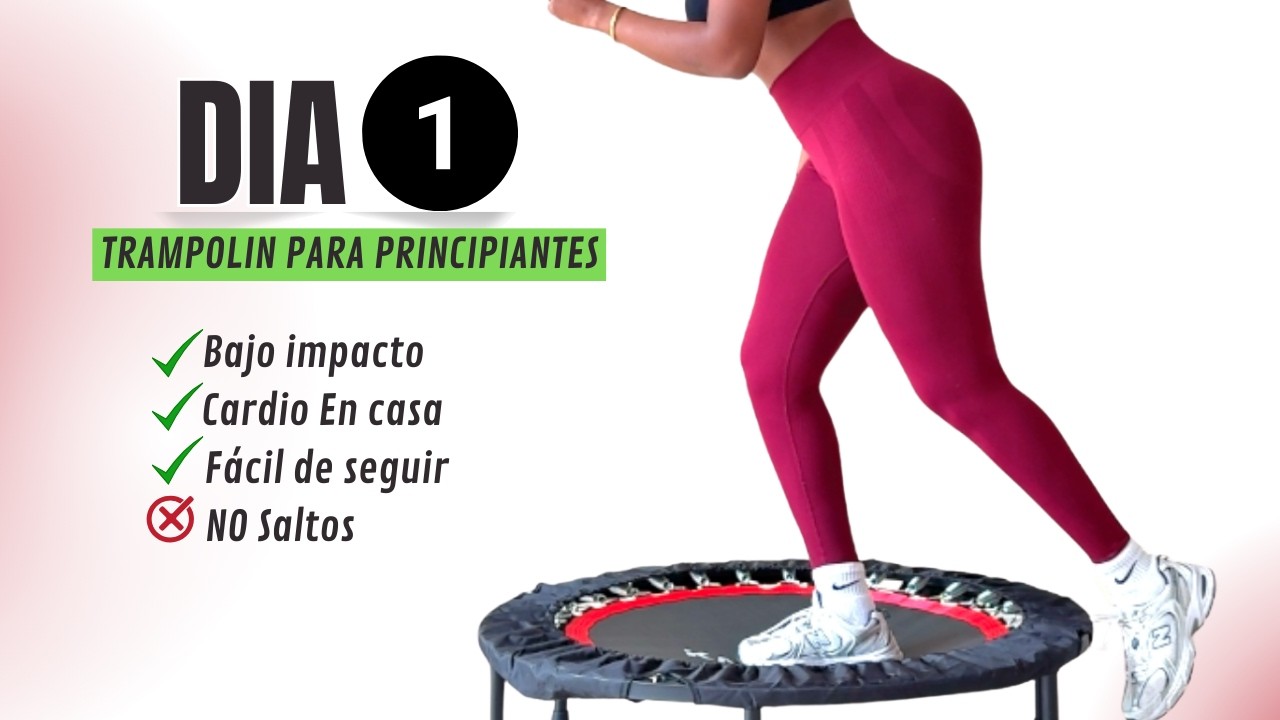 RETO DÍA 1 | Jumping en casa con mini trampolín | Principiantes y personas  | Quema calorías