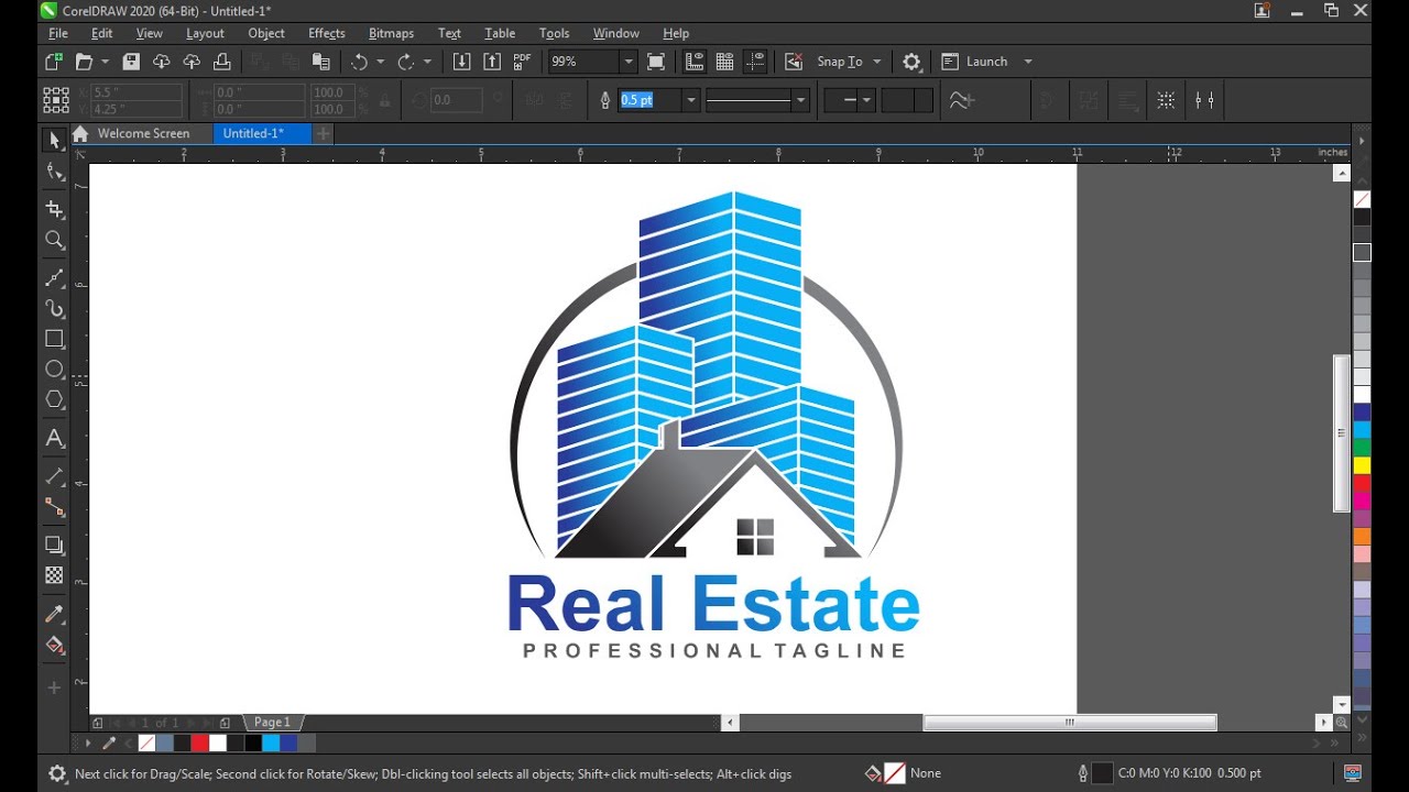 HOW TO MAKE REAL ESTATE LOGO IN CORELDRAW | CORELDRAW TUTORIALS 1 | DOCTOR DESIGN