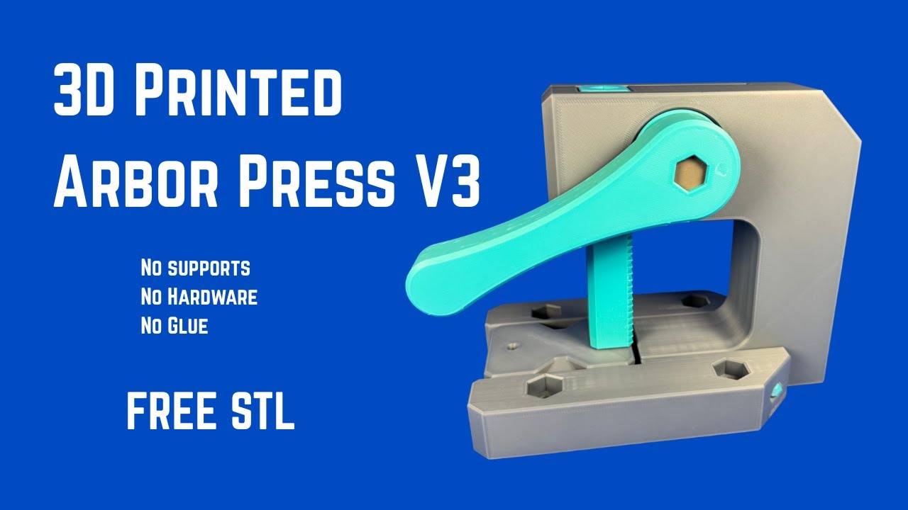 3D Printed Arbor Press V3 - Complete Build Guide