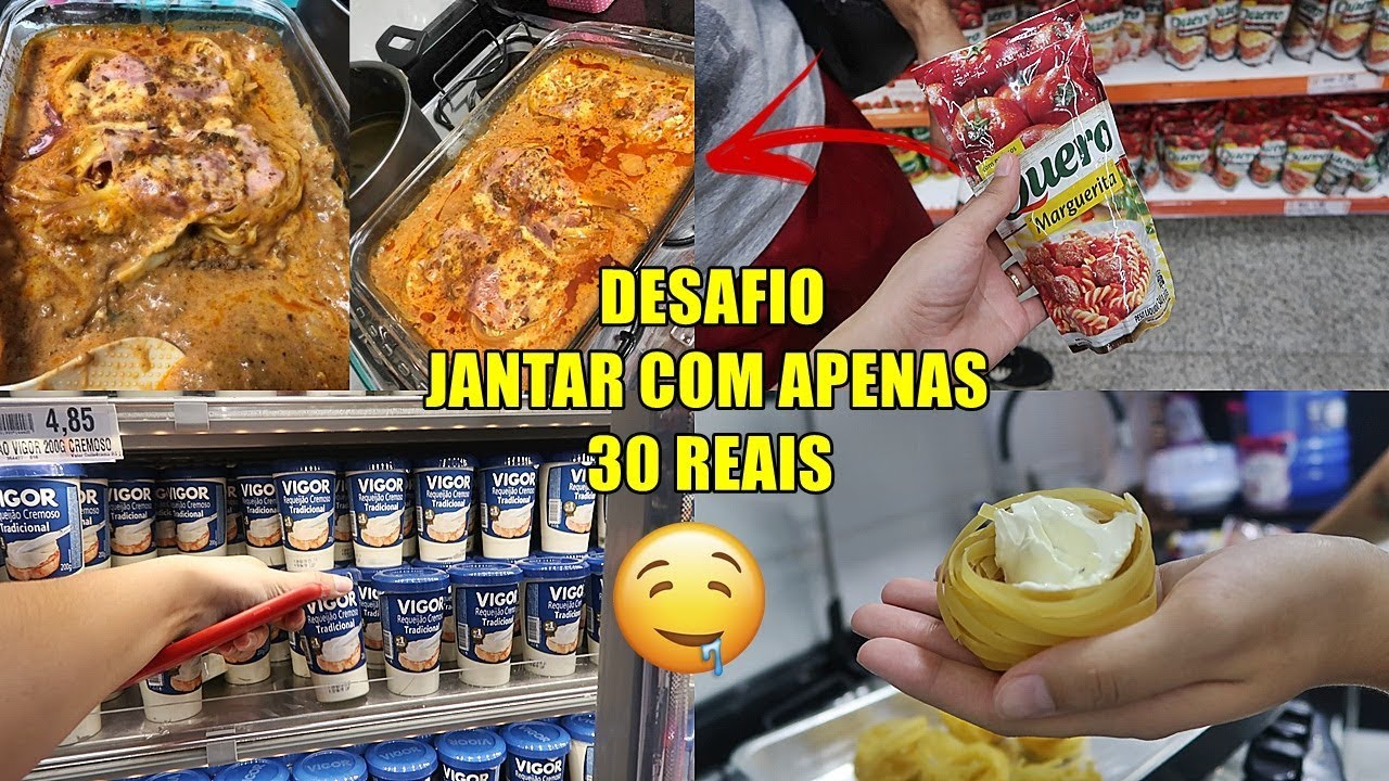 DESAFIO: JANTAR COM APENAS R$30,00 | MACARRÃO NINHO RECHEADO DE FORNO