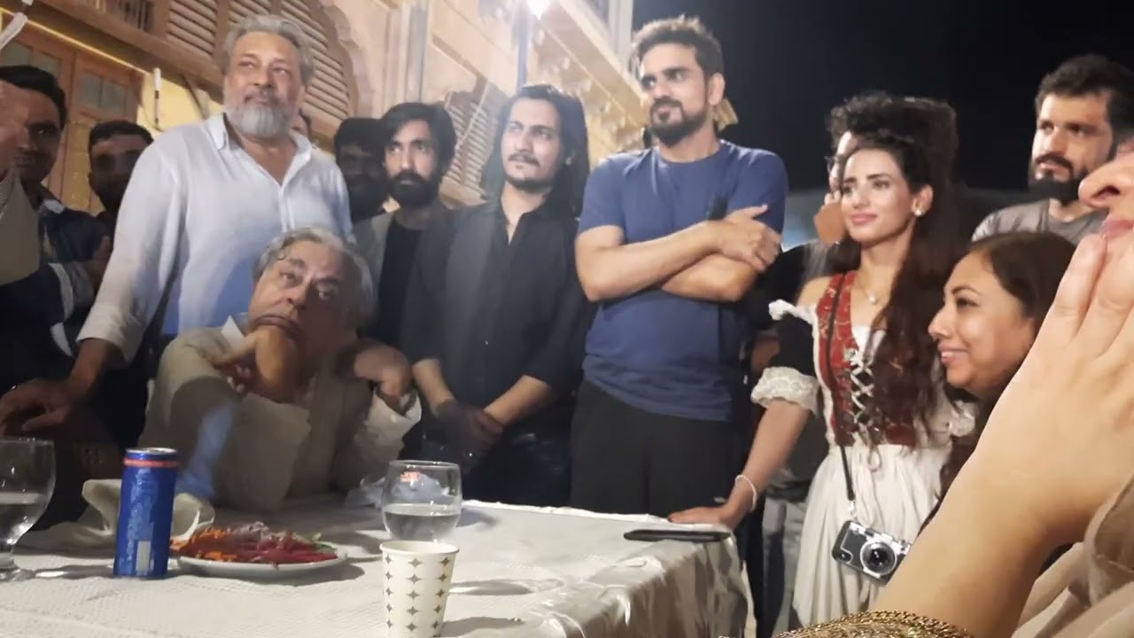 Zia Mohyeddin sahab talking to cast & crew of Romeo and Juliet at NAPA,  26 June 2022