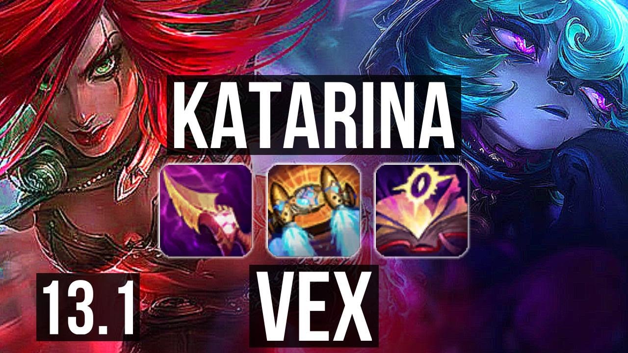 KATARINA vs VEX (MID) | 18/1/4, 8 solo kills, Rank 6 Kata, Legendary | EUW Challenger | 13.1
