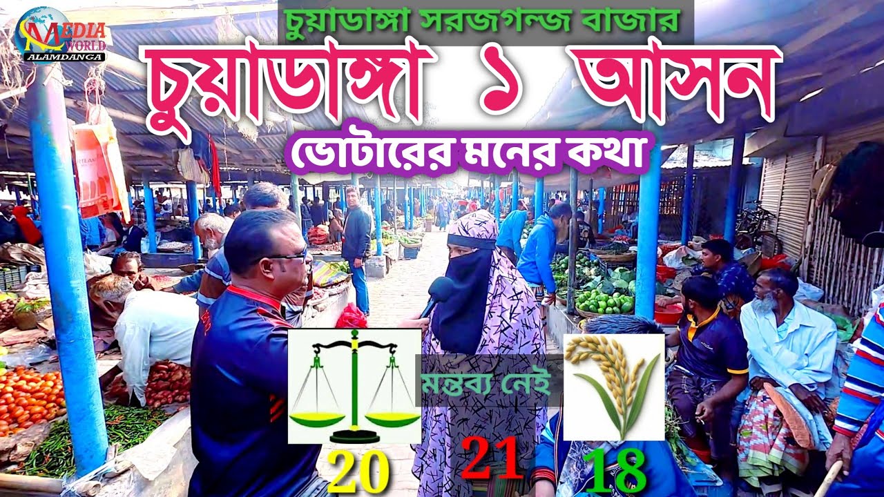 ভোটারের মনের কথা | চুয়াডাঙ্গা ১ আসনে সরজগন্জ বাজারে ভোটের জরিপ 