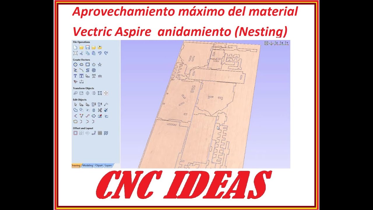 Aprovechamiento máximo del material Vectric Aspire por  anidamiento (Nesting)