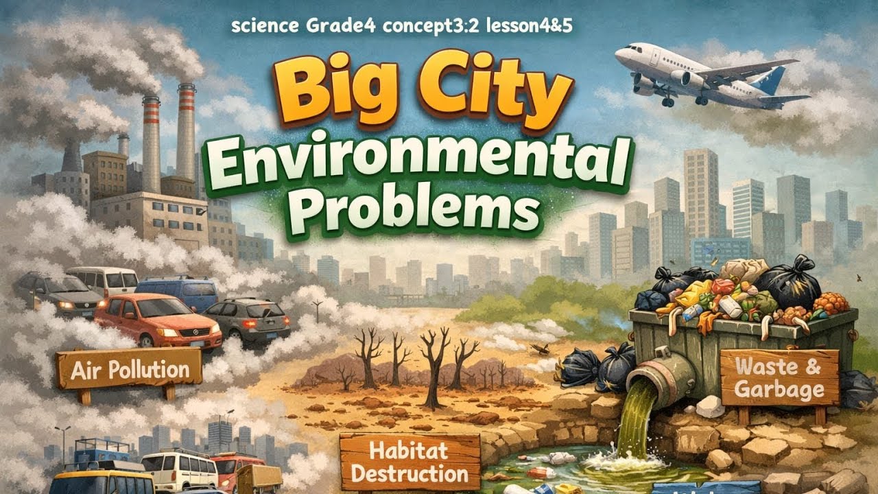 Science Grad 4 concept 3.2 lessons  4&5Big City Environmental Problems  رابعة إبتدائي ترم ثاني  2026