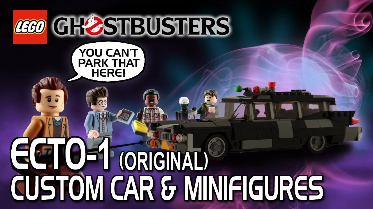 LEGO Ghostbusters - Custom ECTO-1 Black and Minifigures! Original Ambulance Hearse!