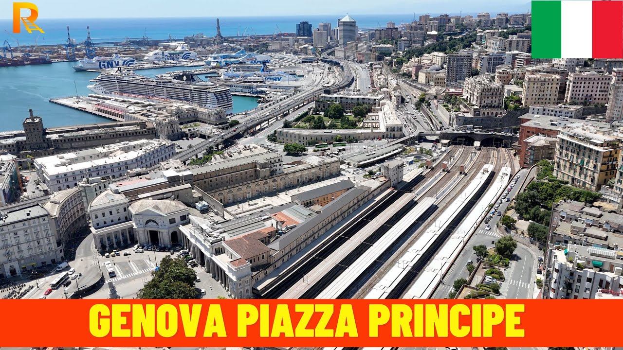 4K Genova Piazza Principe (Genoa, Italy) • Aerial Views of Italy’s Ligurian Rail Hub | Drone Footage
