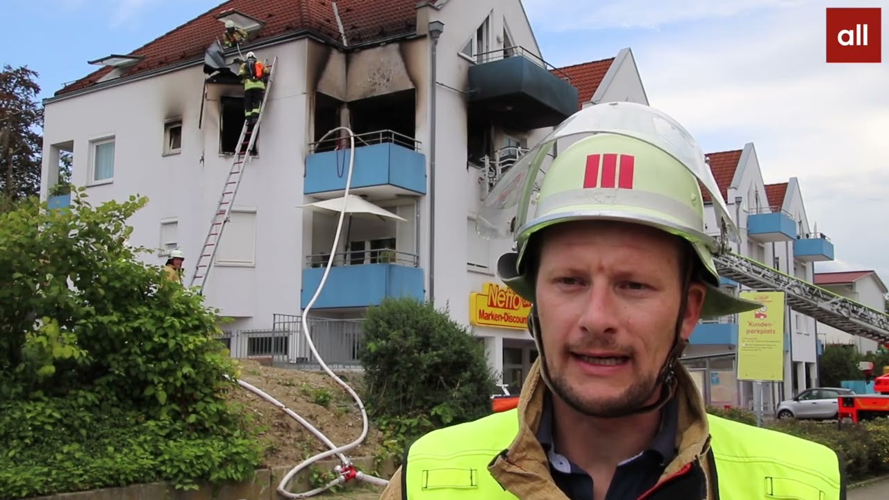 Feuer in Wohn- und Geschäftshaus in Lindau - Eine Person schwer verletzt