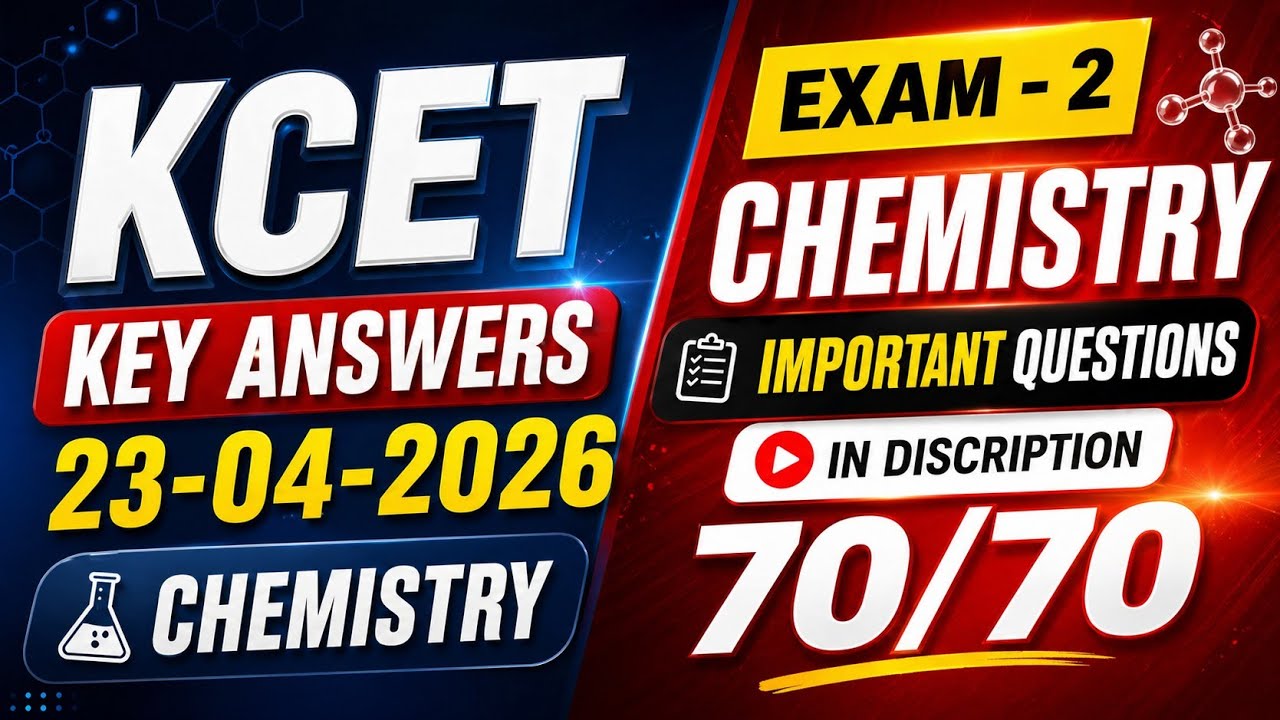 KCET CHEMISTRY KEYANSWERS QUESTION PAPER 2026 karnataka 
