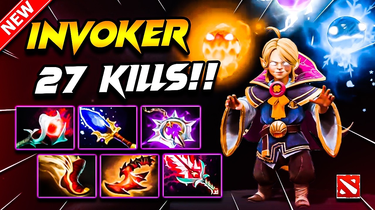 27 Kills INVOKER DOTA 2 Gameplay | Dota 2 INVOKER Gameplay | Invoker Carry Build Pro Gameplay 7.40