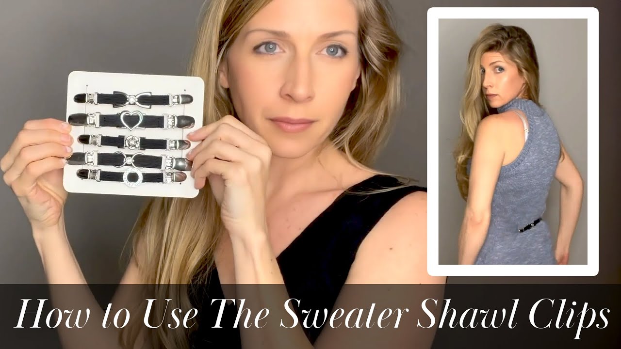 How to Use The Sweater Shawl Clips-Cardigan Rhinestone Style of Elastic Dress Clips