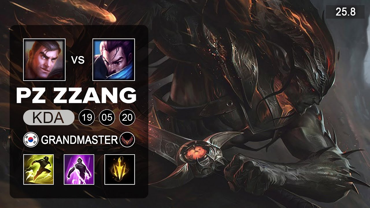 PzZzang Yasuo vs Jayce Top - KR Grandmaster - Patch 25.8 Season 15