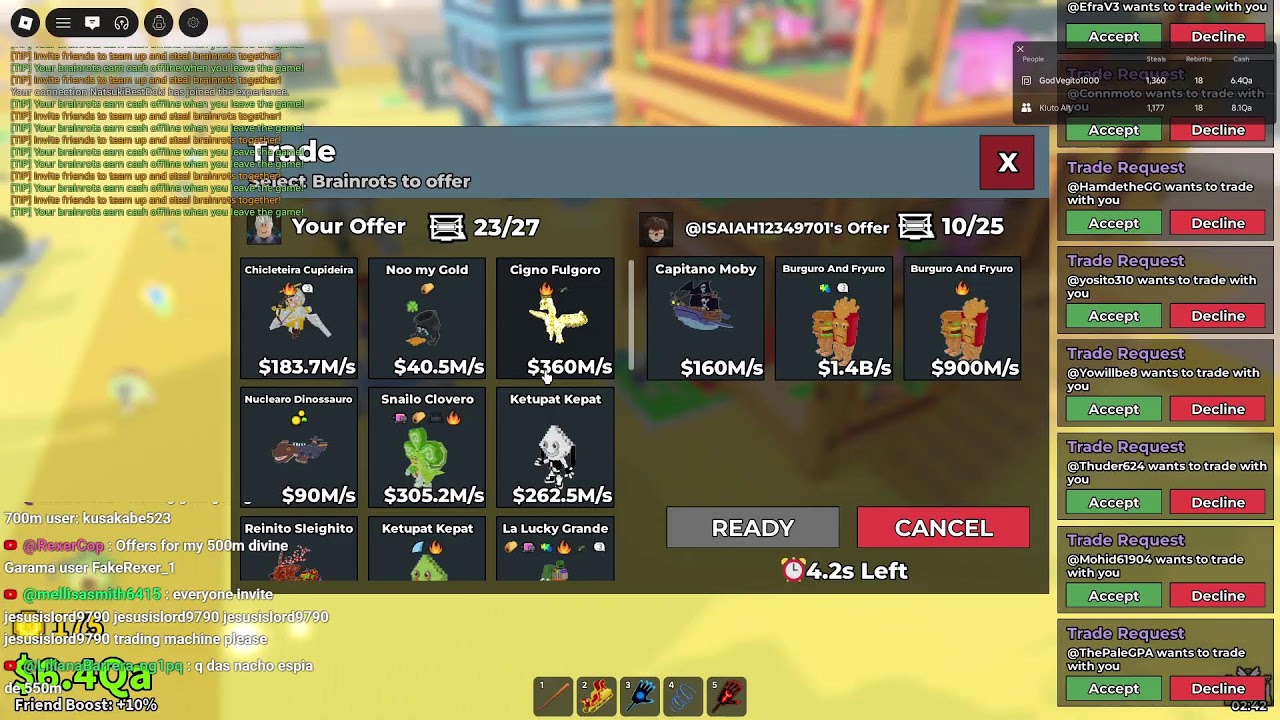 🔴BRAINROT TRADING WITH VIEWERS