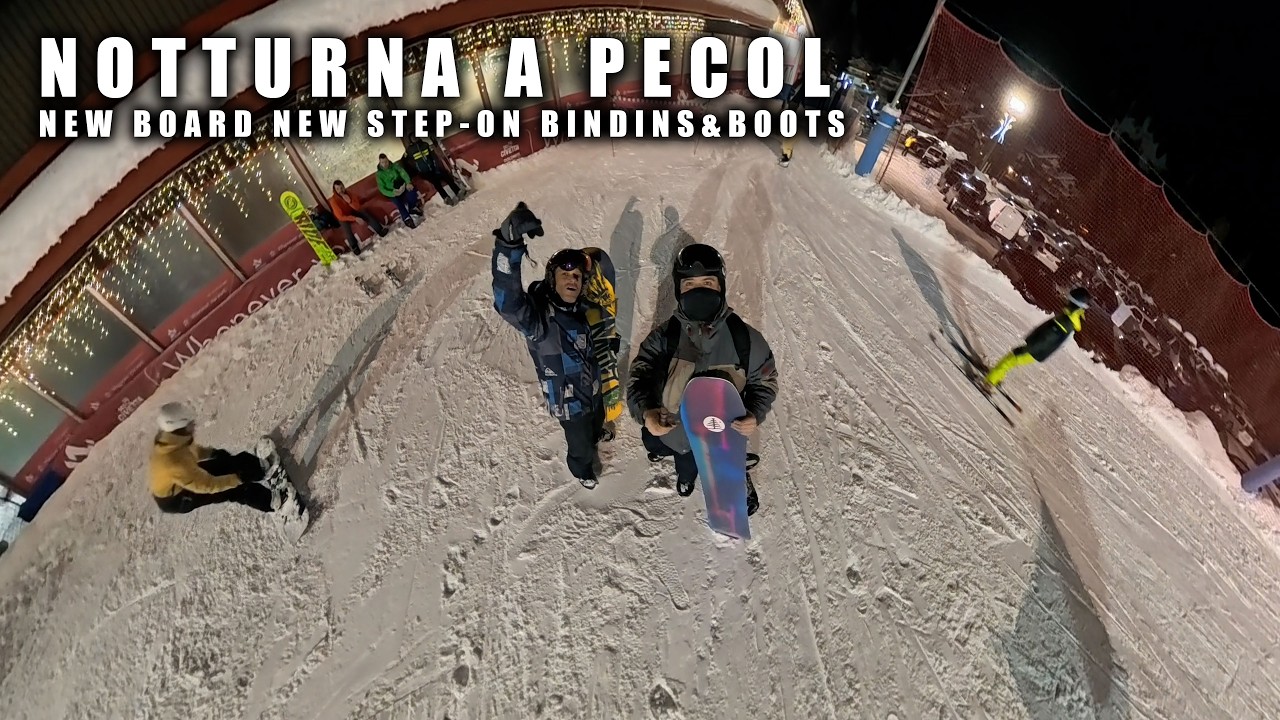 Snowboard Notturna a Pecol | New Burton Family Tree and StepOn Bindings | Insta360 X5 Purevideo
