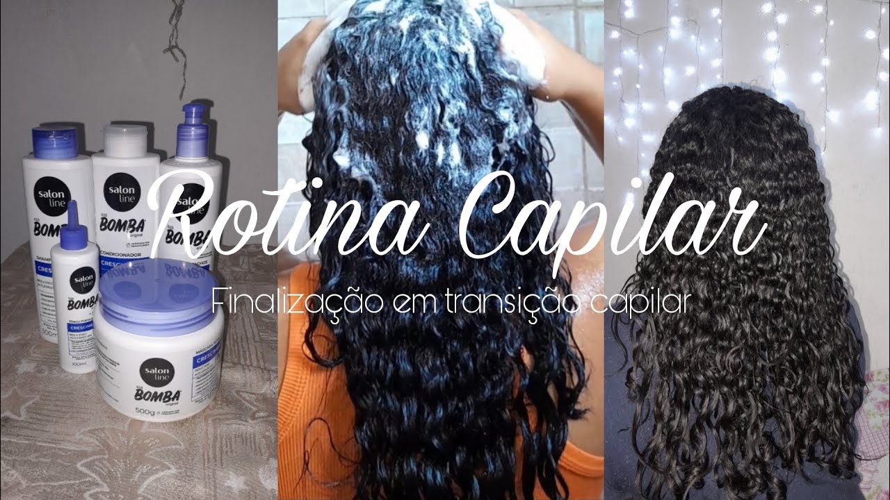 ROTINA CAPILAR + finalização testando kit SOS bomba de crescimento 