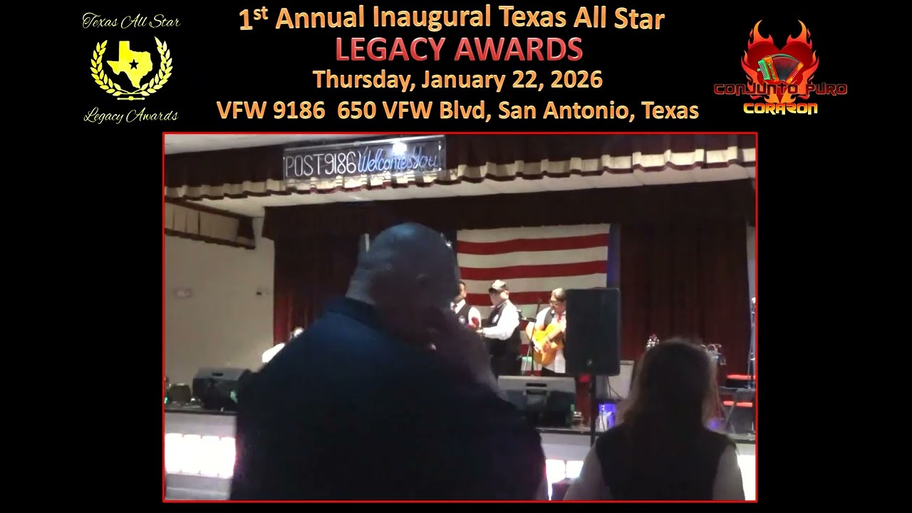 Conjunto Puro Corazon Texas All Star LEGACY AWARDS 22Jan2026 VFW 9186 San Antonio, TX. OYEME CACHITA