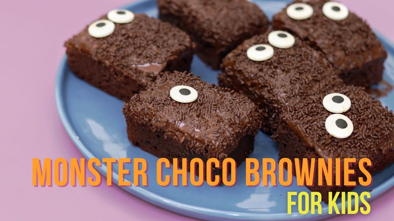 Fudgy-est Monster Chocolate Brownies for KIDS!!