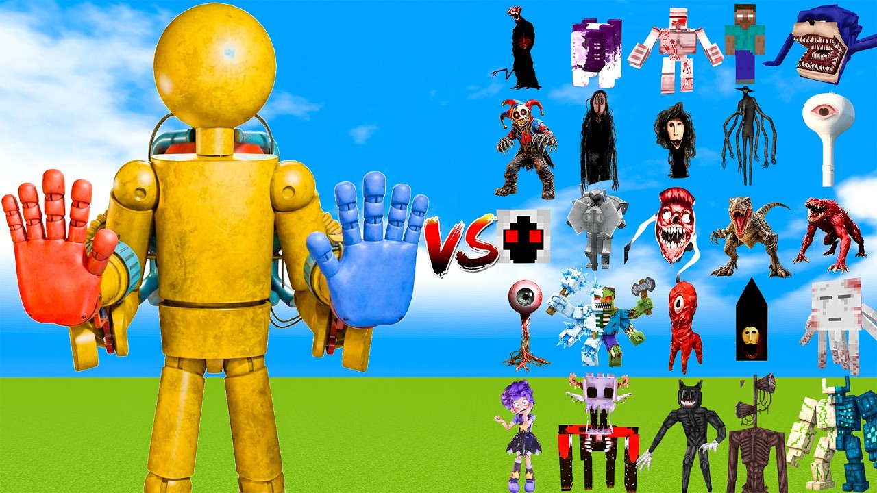 THE PLAYER (Poppy Playtime) vs All Minecraft Bosses | Minecraft Mob Battle