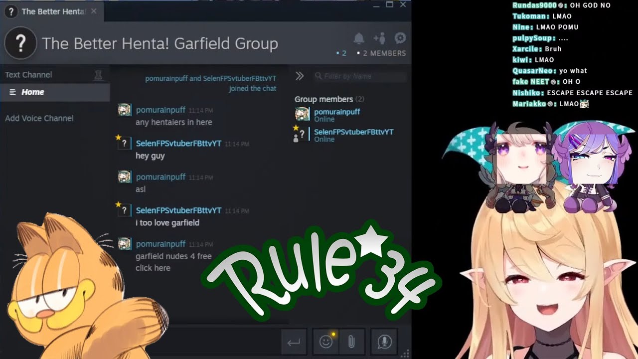 Staff-san catches Pomu, Enna, and Selen browsing Garfield p*rn on stream【NIJISANJI EN】