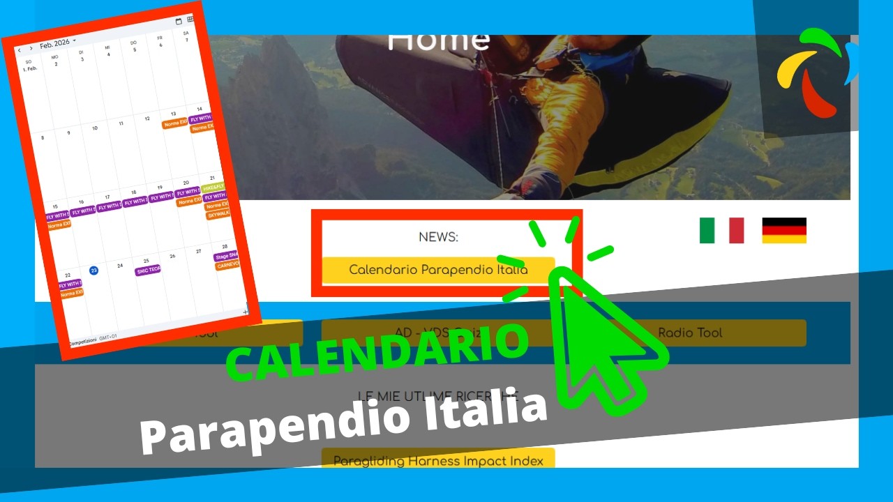 Calendario Parapendio Italia