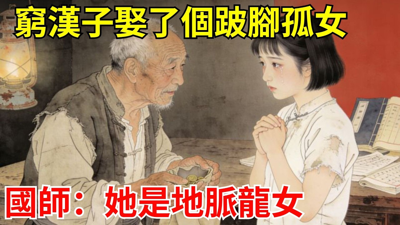 窮漢子娶了個跛腳孤女，笑話傳遍十裏八鄉。三年後地動山搖，唯他家宅院穩如泰山。國師驚呼：「此婦乃地脈龍女，護你家氣數！」#故事頻道#聽書#民間故事#說書#善有善報#爽文
