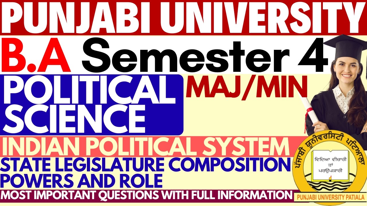 State Legislature Composition Powers and Role |BA Sem 4 Political Science|Political Science BA Sem 4