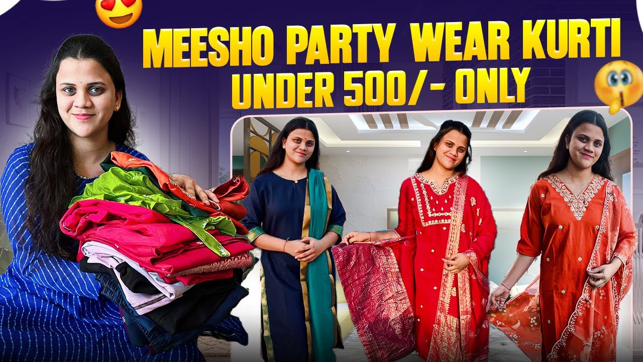 Meesho party wear kurti set all under 400, 500😱🩷| @Meesho Haul
