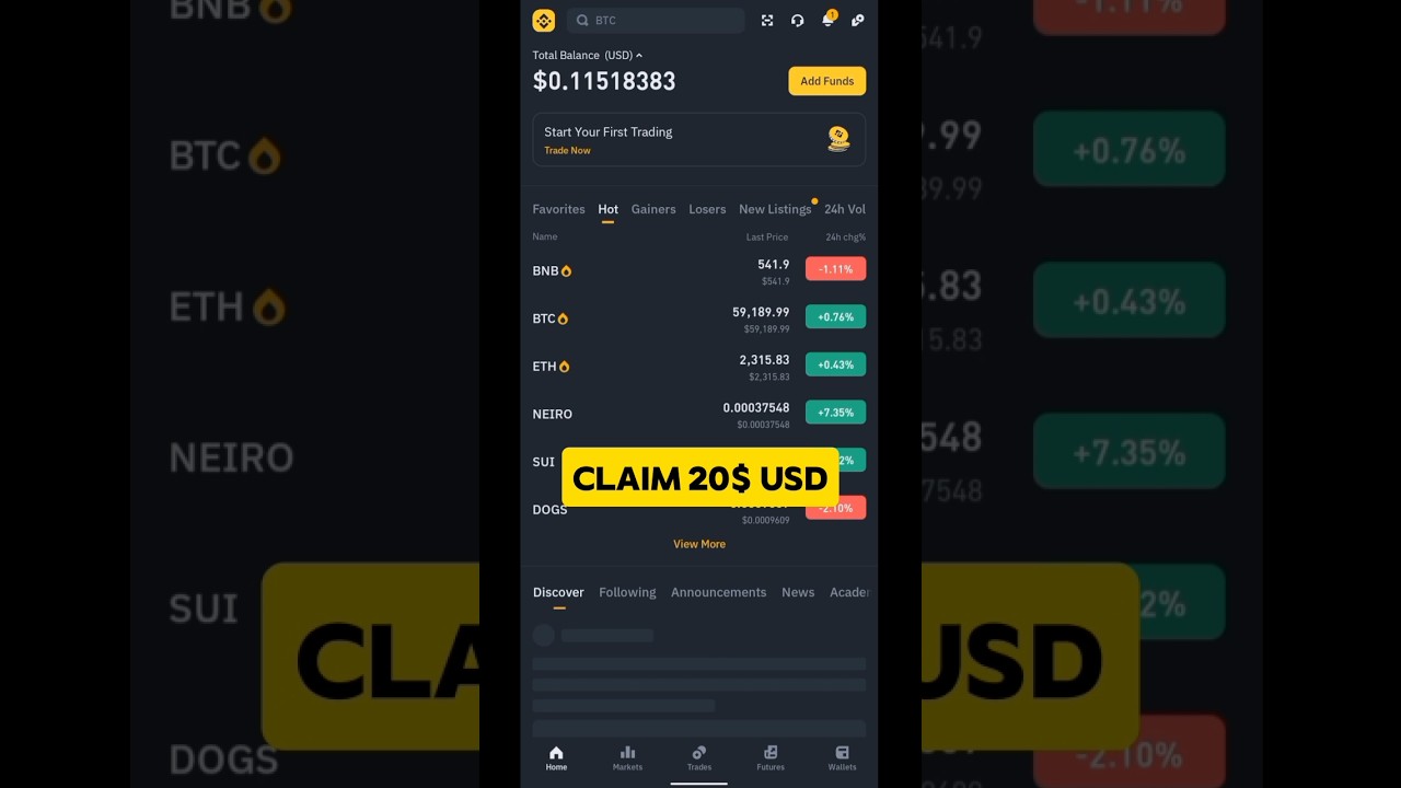 Claim FREE $20 on Binance NOW with this easy trick #shorts #shortsfeed #youtubeshorts