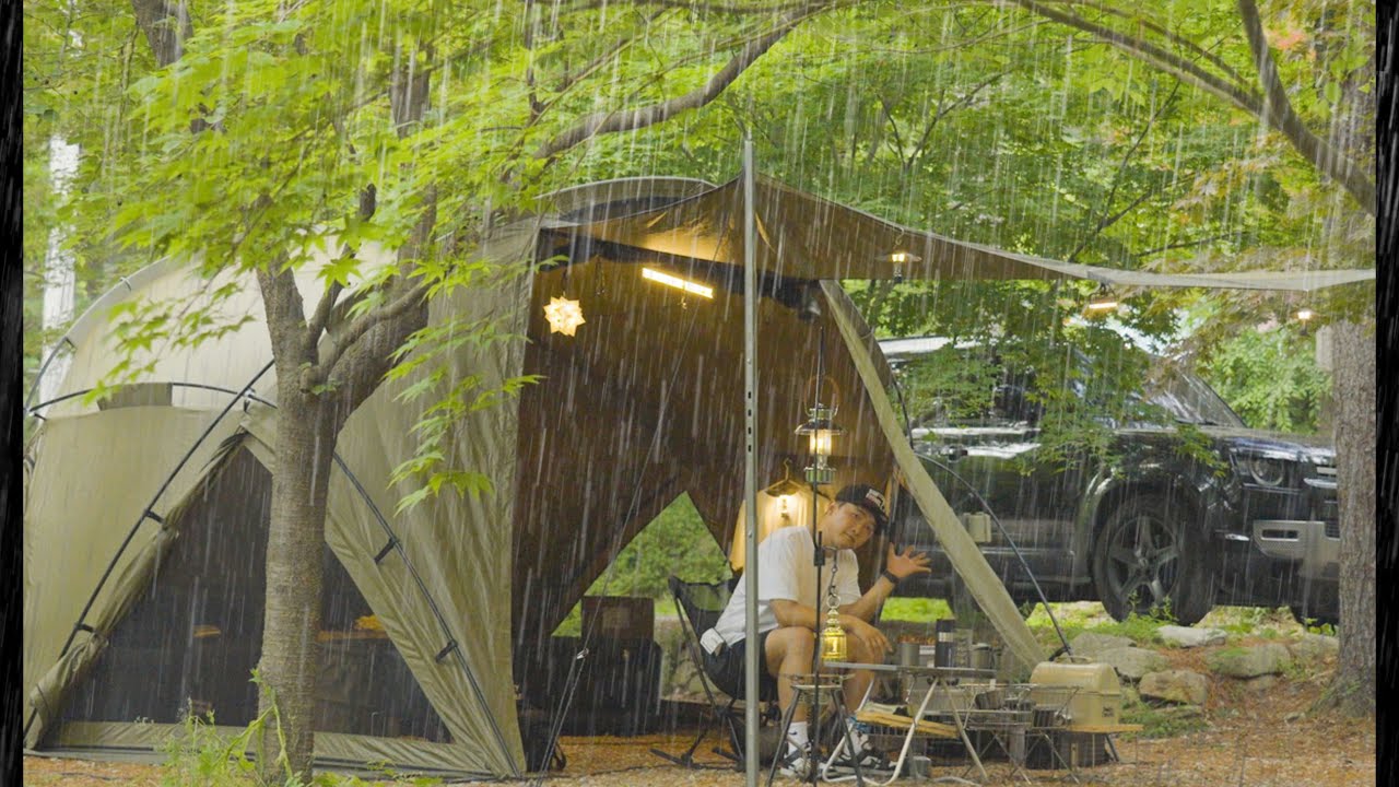 비 오는 날 헬리녹스 브이 타프로 🌧️우중캠핑｜포천 가족캠핑장에 성지 🏕️나무새 캠핑장 | 🎁코지모해 에어매트 이벤트 & 리싸이클 나눔