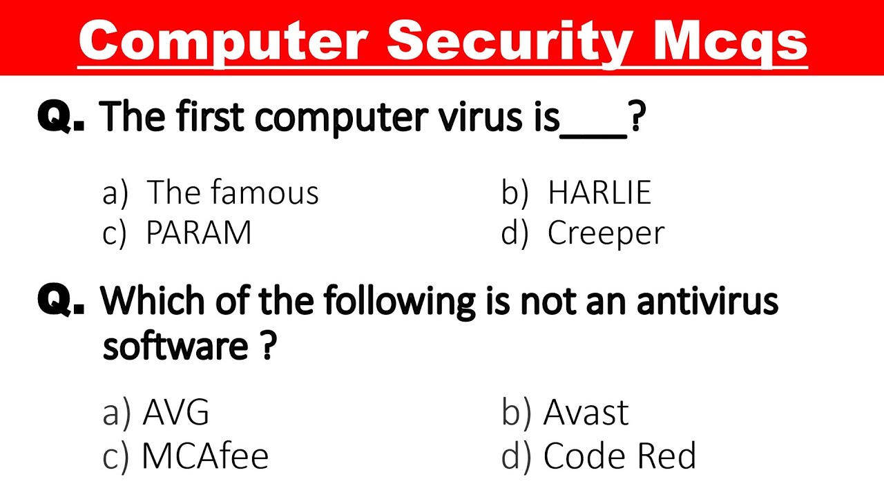 Virus and Antivirus Mcq | Computer Security Mcq with Answers