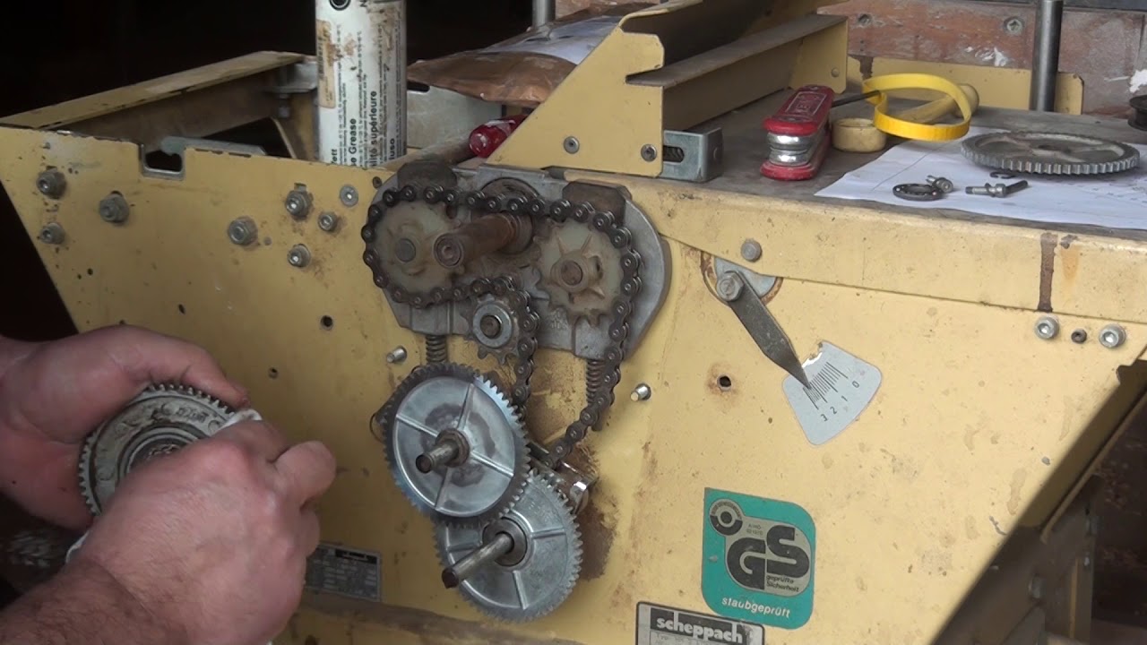 How to fix the feed rollers  mechanism of a Scheppach thicknesser