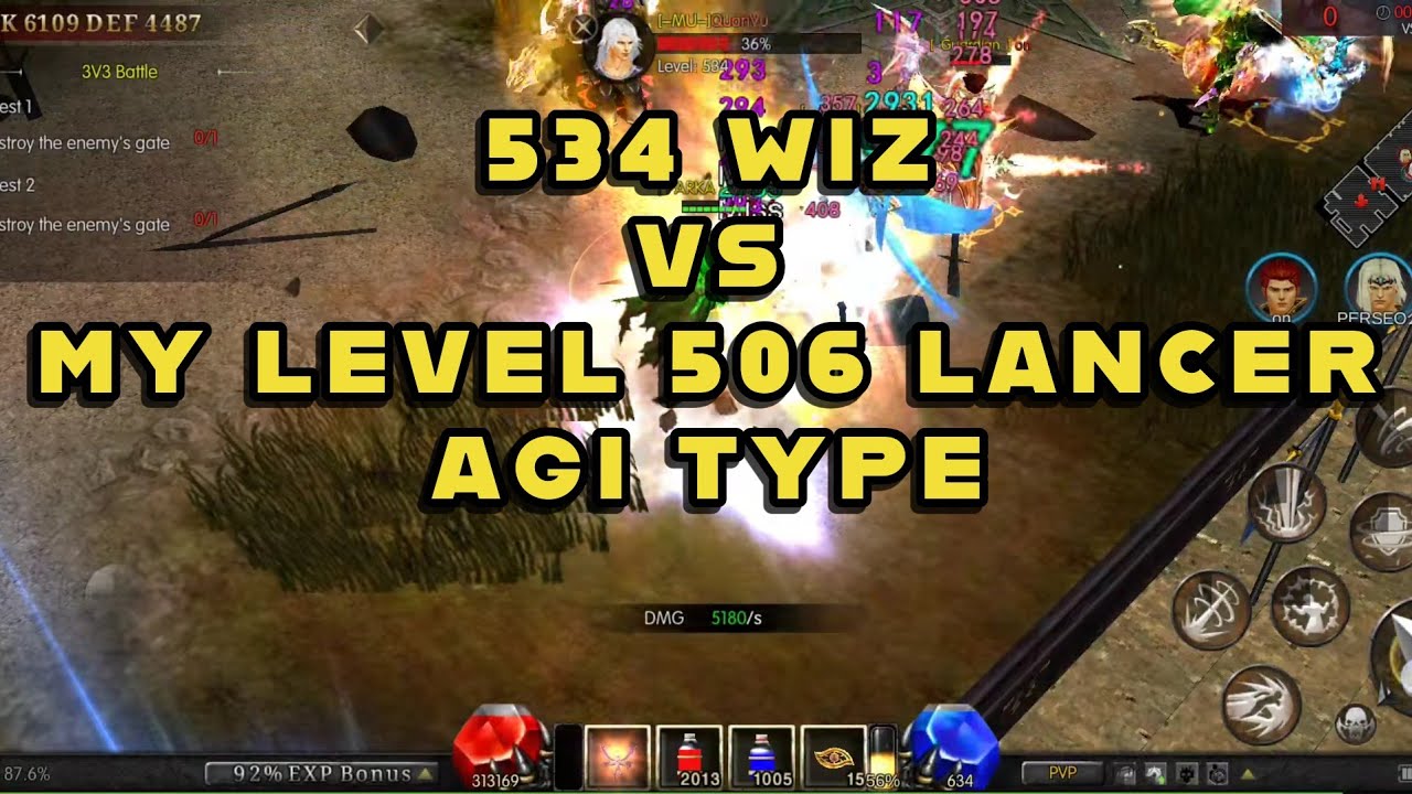 Mu IMMORTAL. 506 Lancer VS 534 WiZ in 3v3.  HIGH LEVEL OPPONENT.