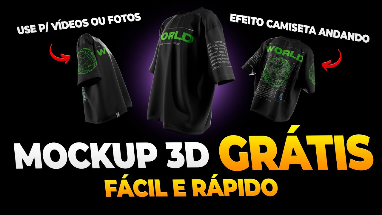 COMO FAZER MOCKUP DE CAMISETA OVERSIZED 3D ANIMADA - TUTORIAL