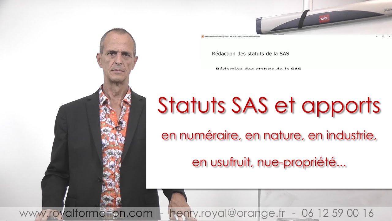 SAS Société par actions simplifiée : apport en numéraire en nature en industrie en usufruit