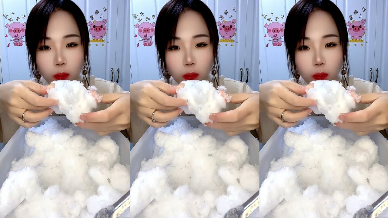 ASMR WHITE ICE EATING. ICE EATING