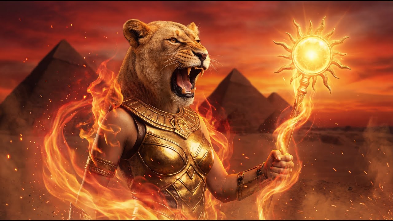 Sekhmet The Sun Warrior Goddess 2026 🦁🔥  Epic Fire Fantasy Music (8K)