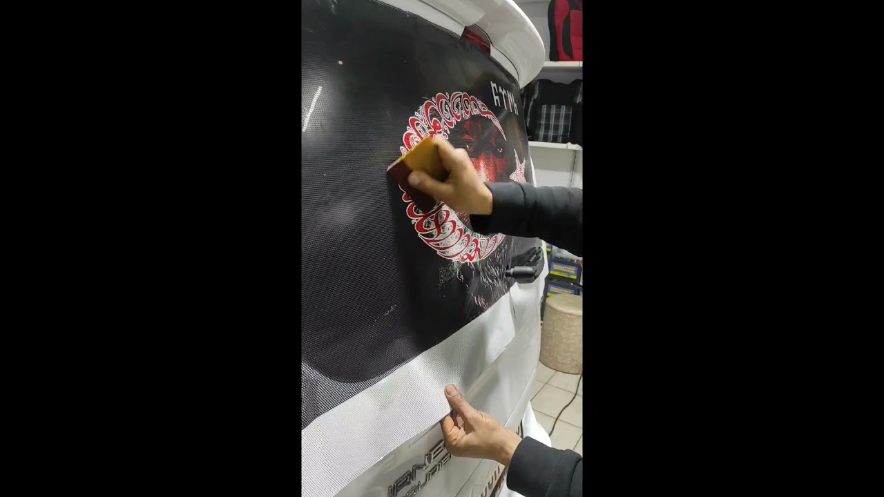 STT GARAGE Delikli folyo cam giydirme uygulaması