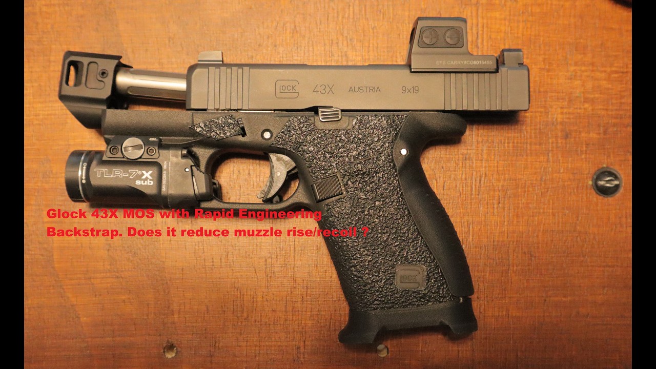 Glock 43X with Rapid Engineering Backstrap muzzle rise/recoil reduction???? #glock43xmos #rangeday