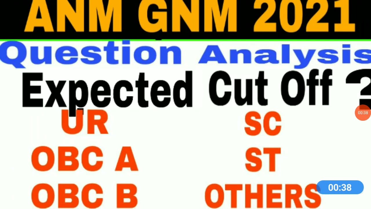 ANM GNM 2021 Cut Off Marks// Expected Cut Off