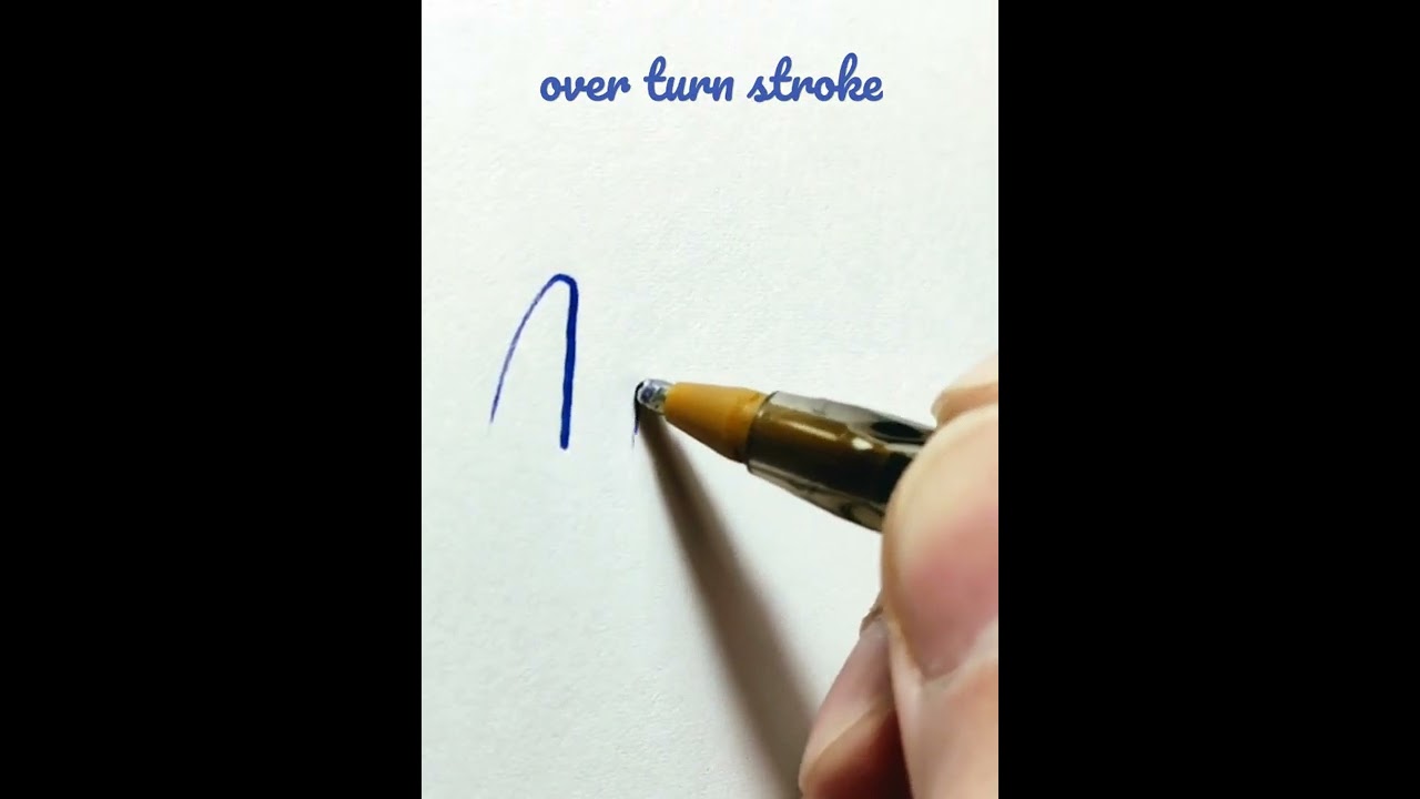 Over Turn Stroke Copperplate Calligraphy with ballpoint pen