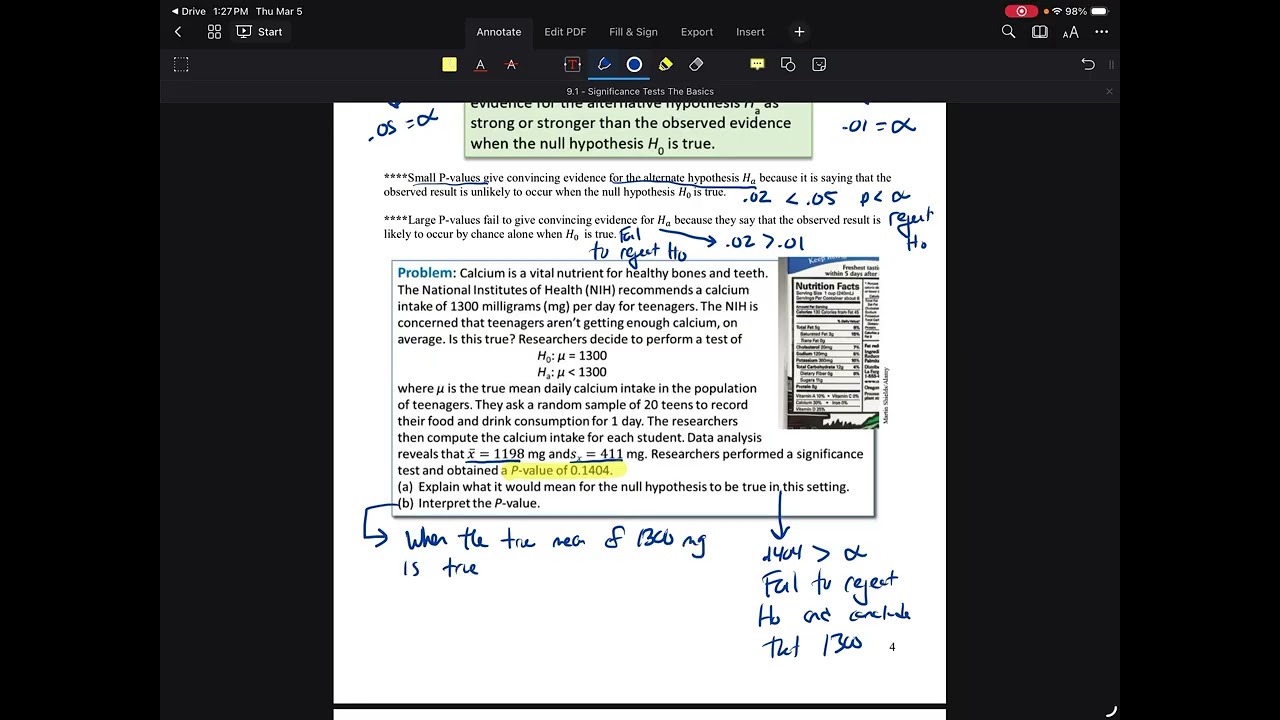 AP Stats - Unit 9 - Intro To Testing Claims 	