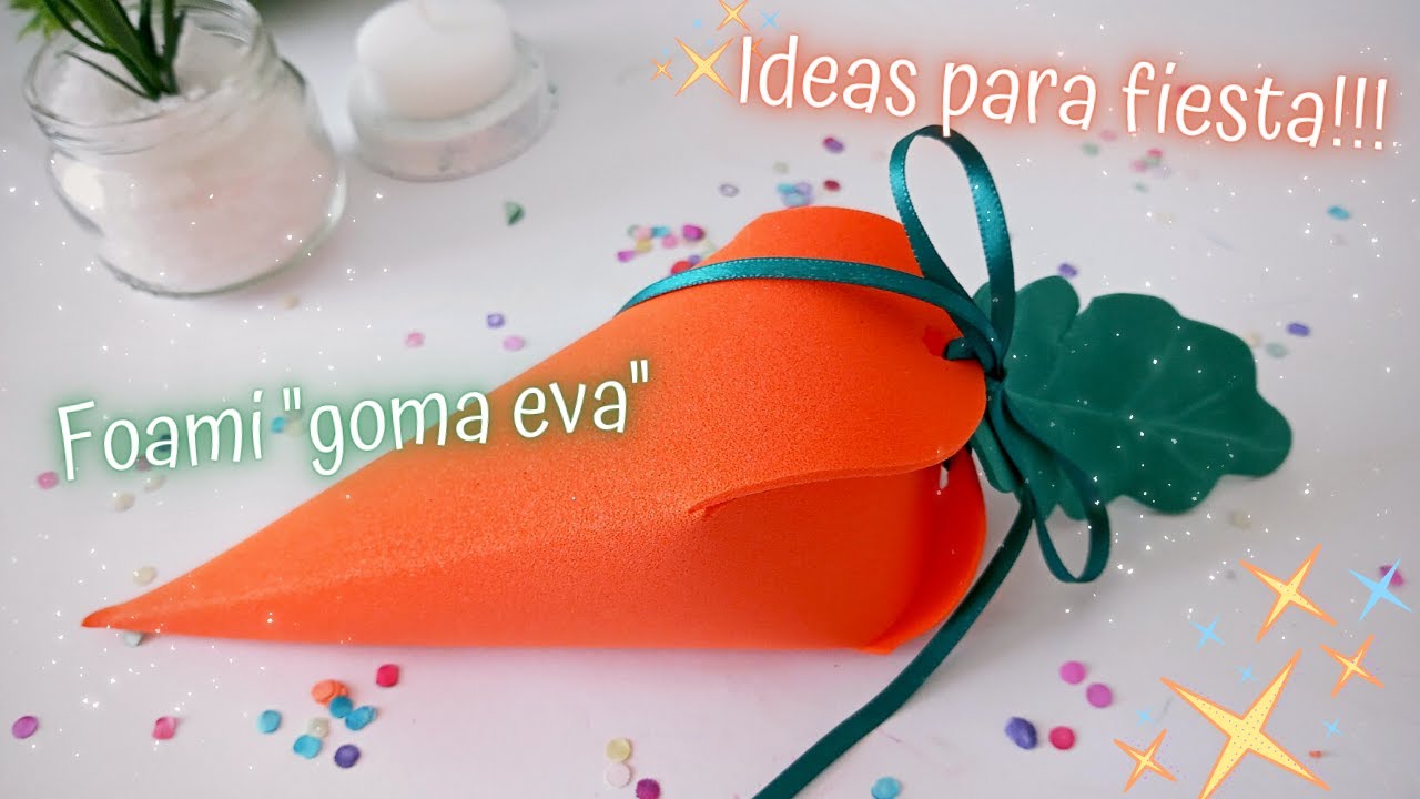 cajitas para dulces con fomi o goma eva en forma de zanahoria 🥕 zanahorias en foami